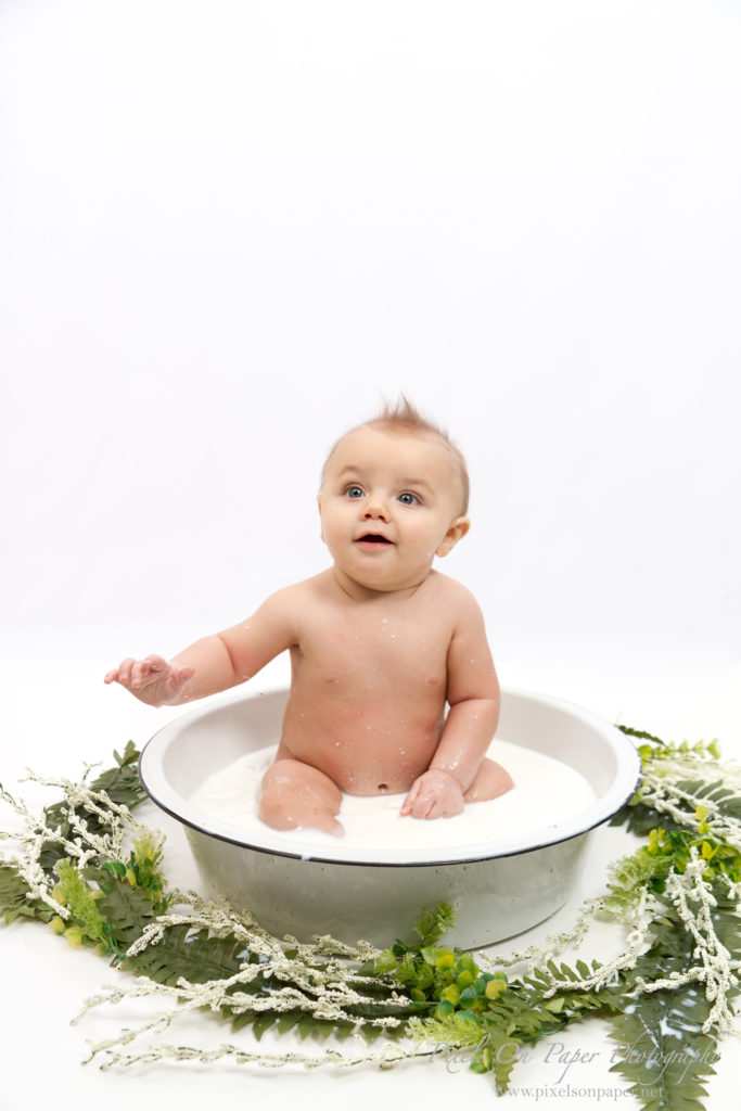 Baby boy best sale milk bath photography